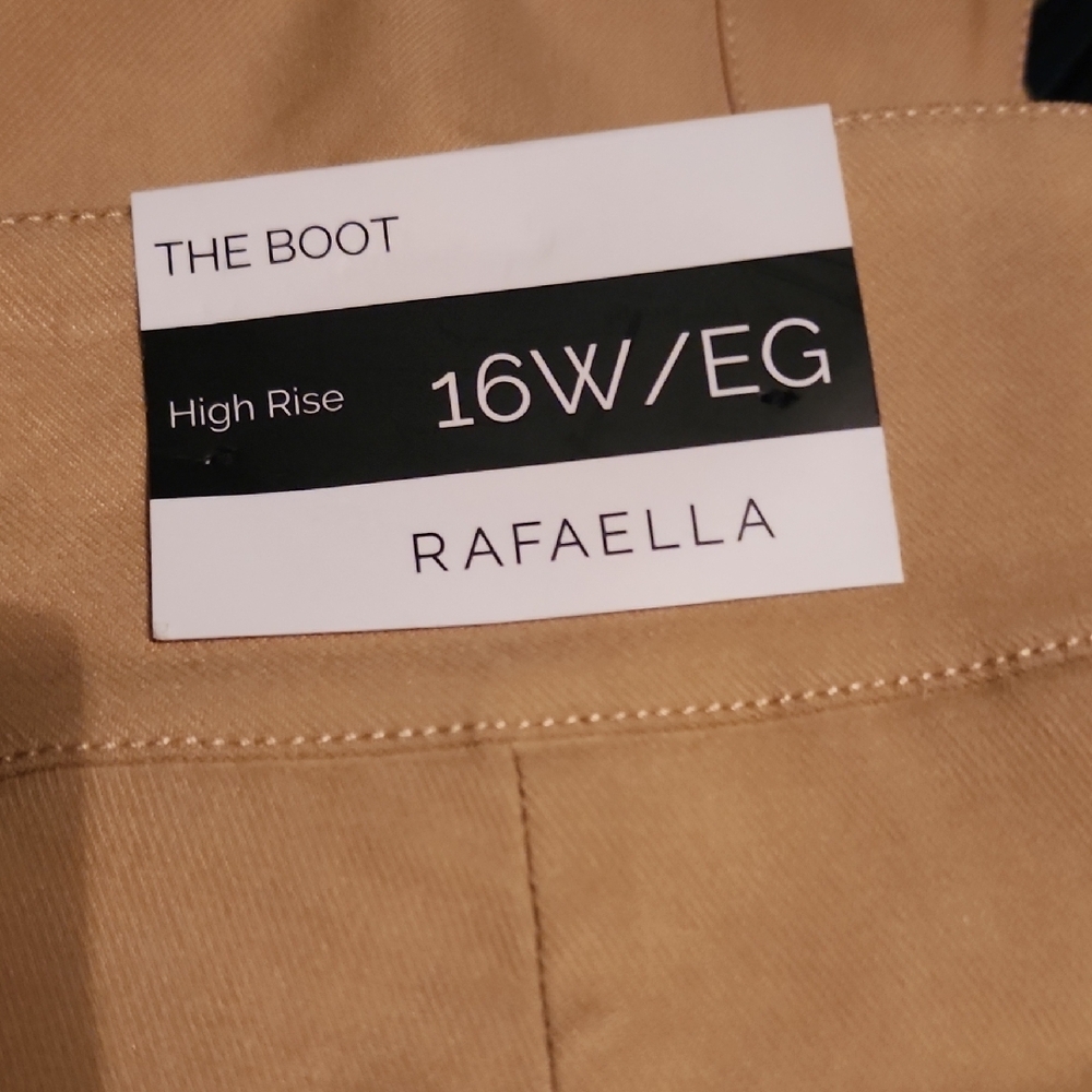 NWT...Rafaella Camel High Rise Bootcut Trousers..16W